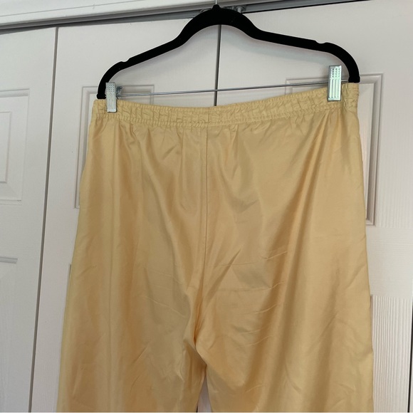 Vtg Y2K Adidas Gold Satin Track Pants Joggers Sz Medium Ankle Zip - Picture 15 of 15